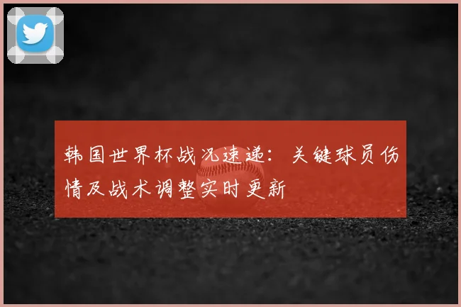 韩国世界杯战况速递：关键球员伤情及战术调整实时更新